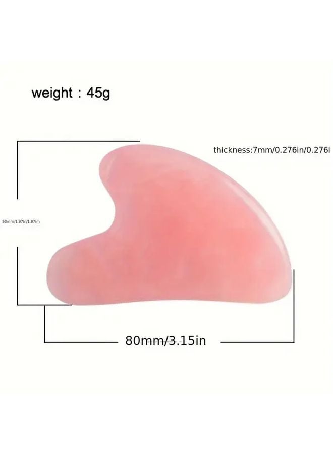 Rose Quartz Gua Sha Facial Tool Natural Stone Skincare Massage For Face Body - Image 3